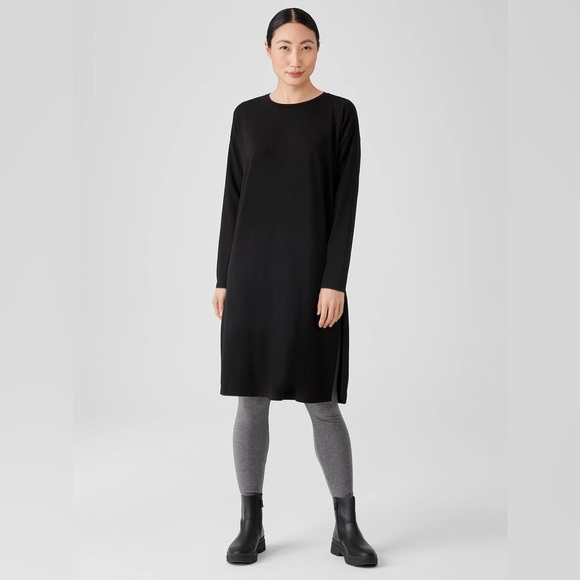 Eileen Fisher Dresses & Skirts - Eileen Fisher women's Black strech jersey knit crew neck casual dress in size XL